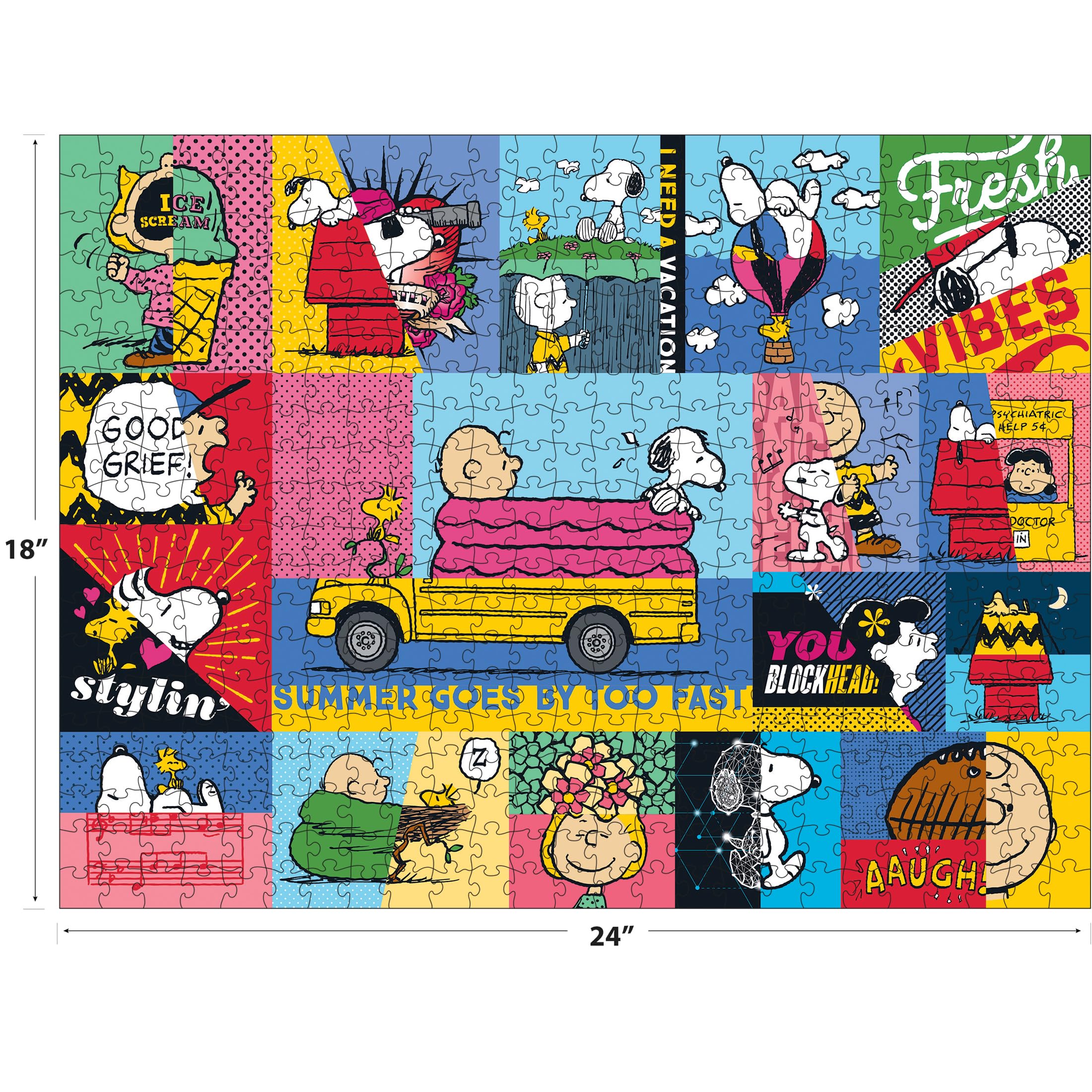 Amazon.com: RoseArt - Peanuts - Peanuts Vibes - 300 Piece Jigsaw